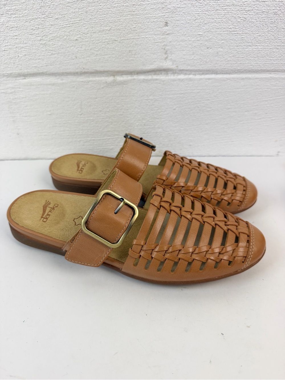 Dansko Leilani Brown Woven Leather Mules, 8.5